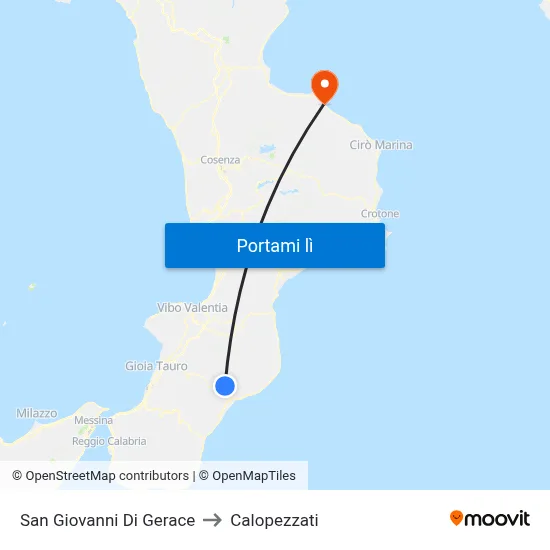 San Giovanni Di Gerace to Calopezzati map
