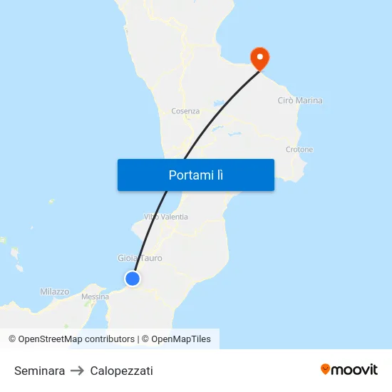 Seminara to Calopezzati map