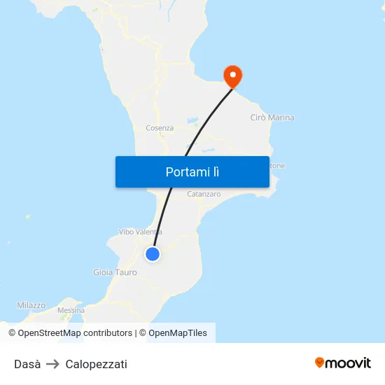 Dasà to Calopezzati map