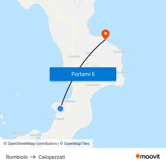 Rombiolo to Calopezzati map