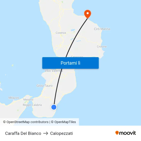 Caraffa Del Bianco to Calopezzati map