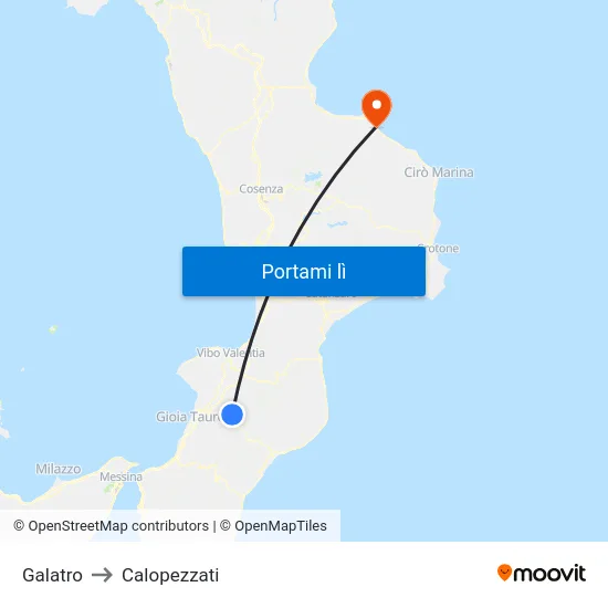 Galatro to Calopezzati map