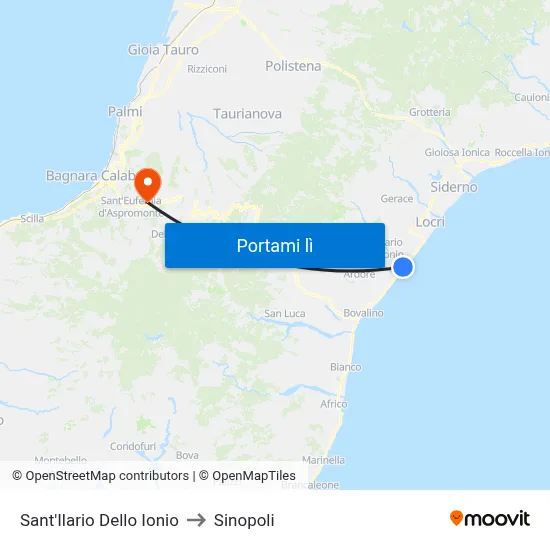 Sant'Ilario Dello Ionio to Sinopoli map