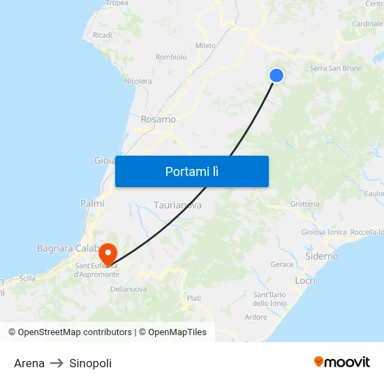 Arena to Sinopoli map