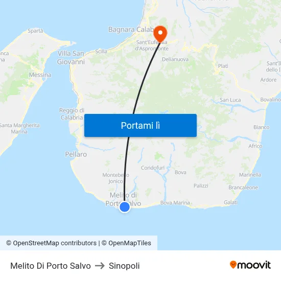 Melito Di Porto Salvo to Sinopoli map
