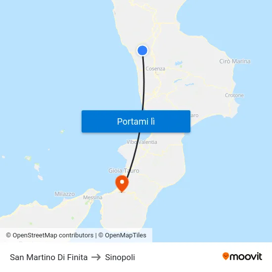 San Martino Di Finita to Sinopoli map