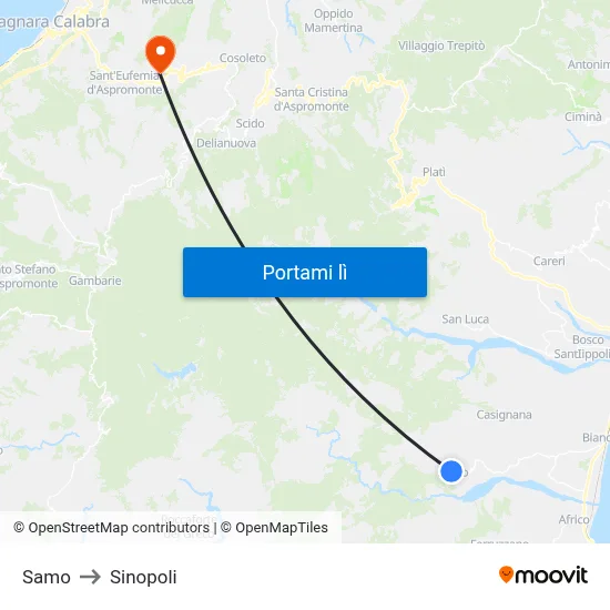 Samo to Sinopoli map