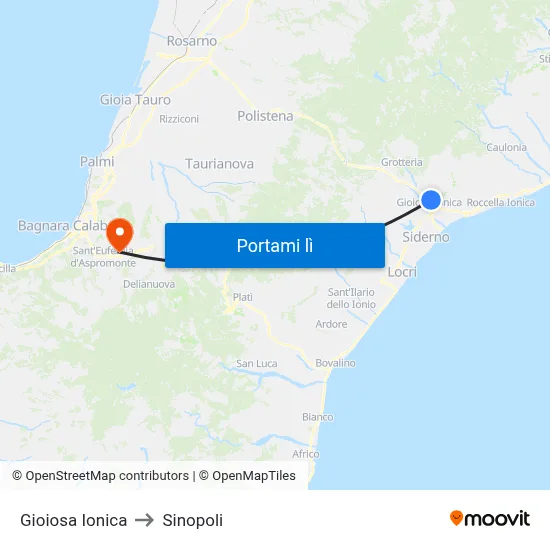 Gioiosa Ionica to Sinopoli map