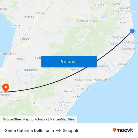 Santa Caterina Dello Ionio to Sinopoli map