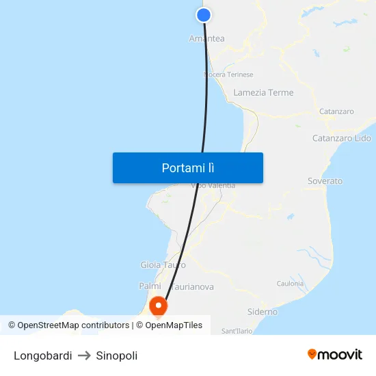 Longobardi to Sinopoli map