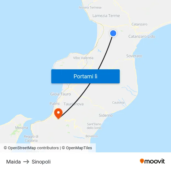 Maida to Sinopoli map