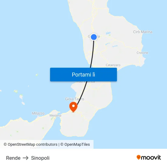 Rende to Sinopoli map
