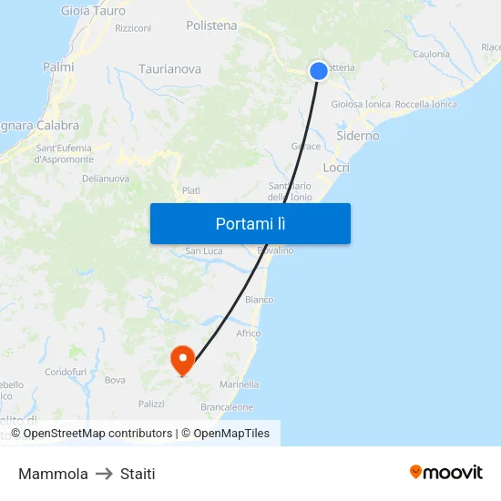 Mammola to Staiti map