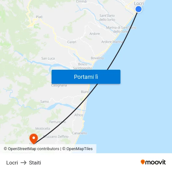 Locri to Staiti map