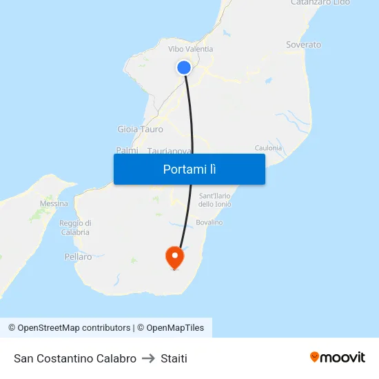 San Costantino Calabro to Staiti map