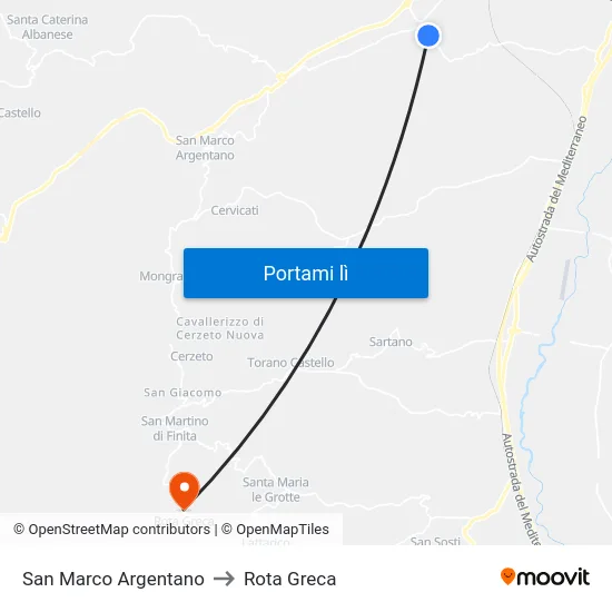 San Marco Argentano to Rota Greca map