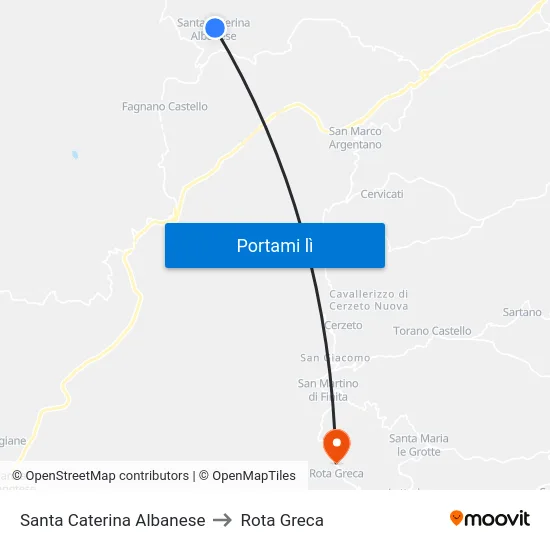 Santa Caterina Albanese to Rota Greca map