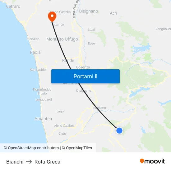 Bianchi to Rota Greca map