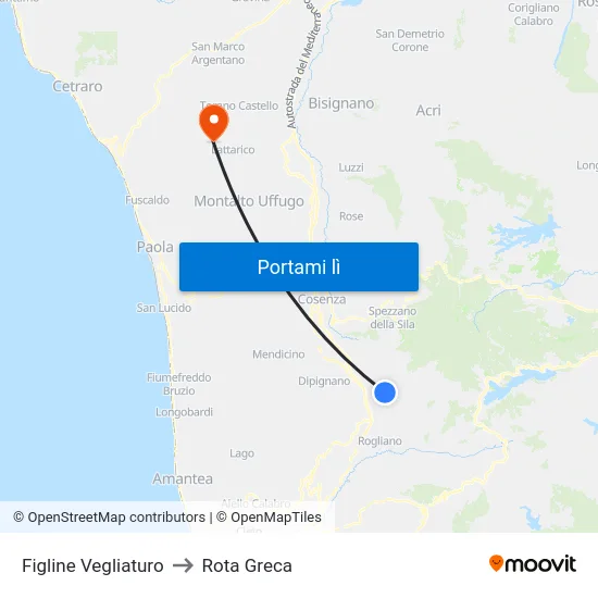 Figline Vegliaturo to Rota Greca map