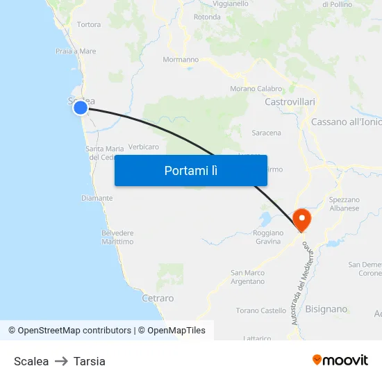 Scalea to Tarsia map