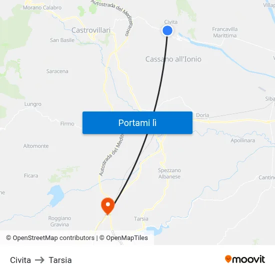 Civita to Tarsia map
