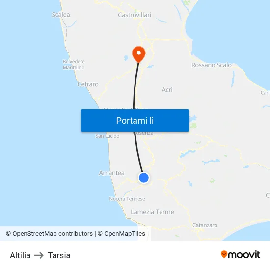 Altilia to Tarsia map