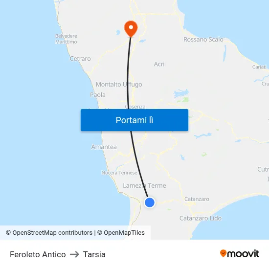 Feroleto Antico to Tarsia map