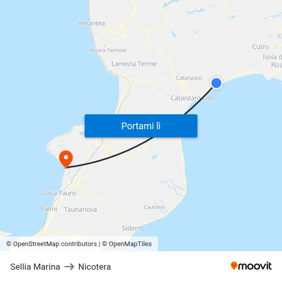 Sellia Marina to Nicotera map