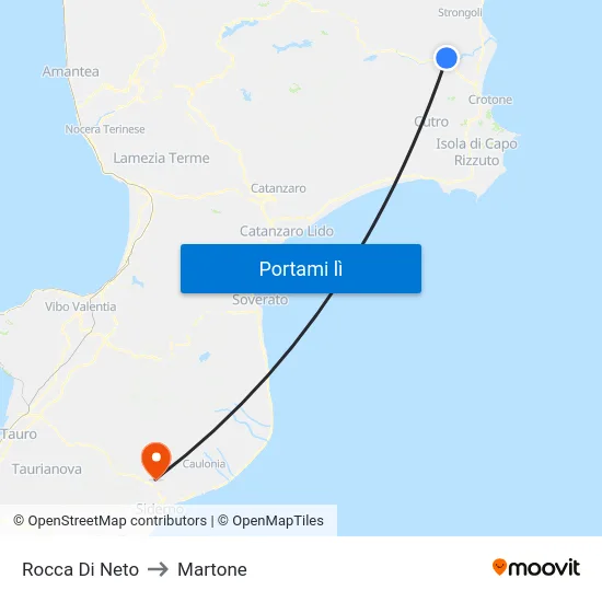 Rocca Di Neto to Martone map