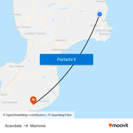 Scandale to Martone map