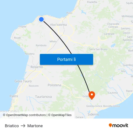 Briatico to Martone map