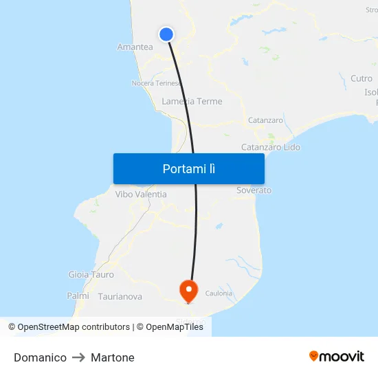 Domanico to Martone map