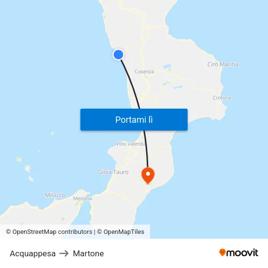 Acquappesa to Martone map