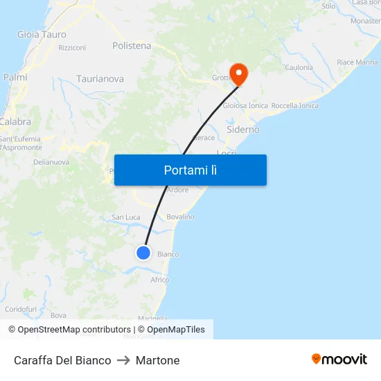 Caraffa Del Bianco to Martone map
