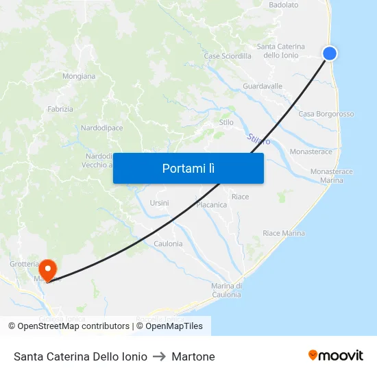 Santa Caterina Dello Ionio to Martone map