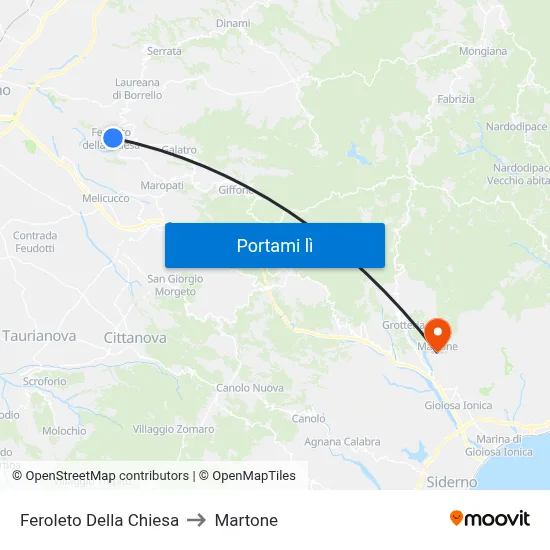 Feroleto Della Chiesa to Martone map
