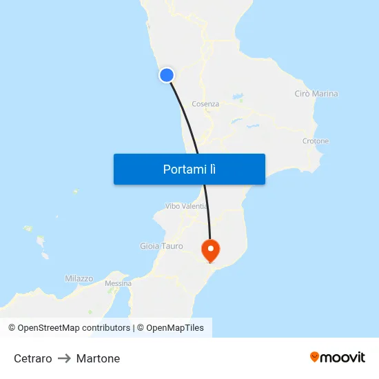 Cetraro to Martone map
