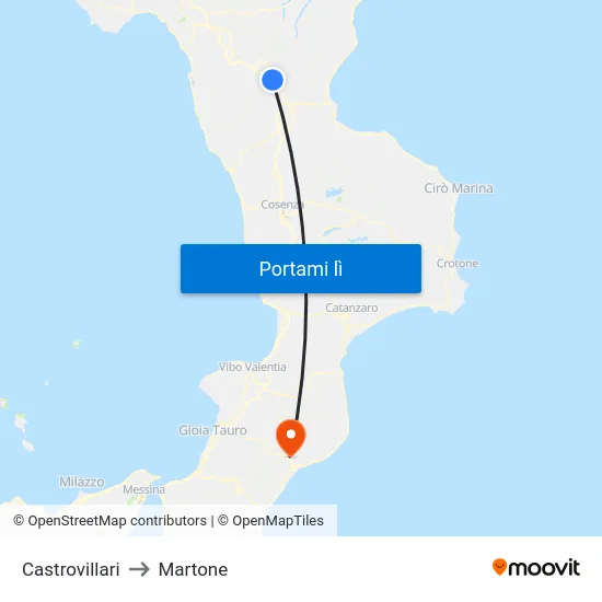 Castrovillari to Martone map