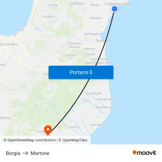Borgia to Martone map