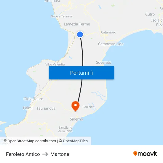 Feroleto Antico to Martone map
