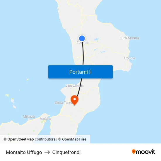 Montalto Uffugo to Cinquefrondi map