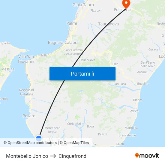 Montebello Jonico to Cinquefrondi map