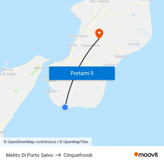 Melito Di Porto Salvo to Cinquefrondi map