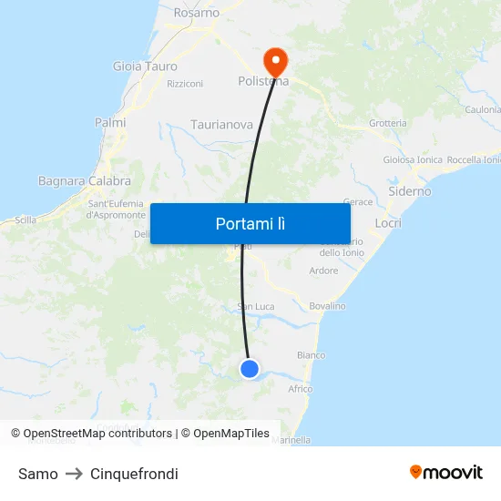Samo to Cinquefrondi map