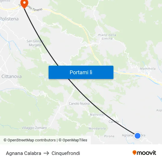 Agnana Calabra to Cinquefrondi map