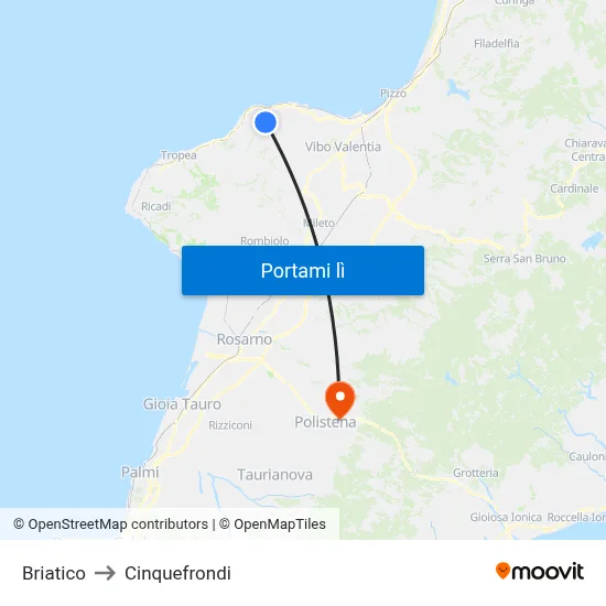 Briatico to Cinquefrondi map