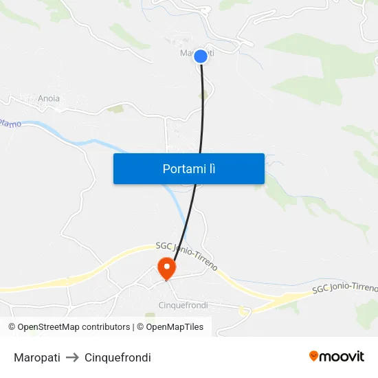 Maropati to Cinquefrondi map