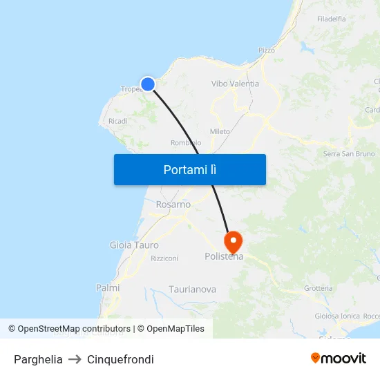 Parghelia to Cinquefrondi map