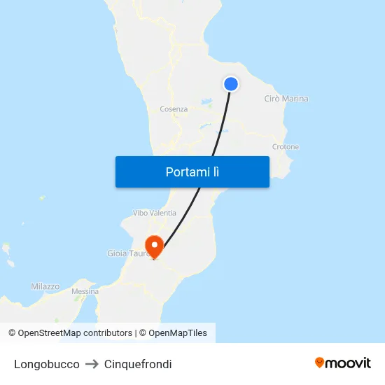 Longobucco to Cinquefrondi map