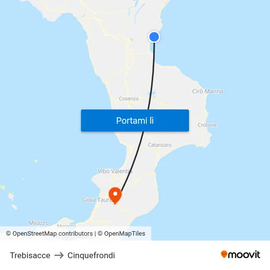 Trebisacce to Cinquefrondi map